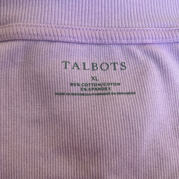 Talbots Lilac V-Neck Short Sleeve Top - Picture 5 of 6